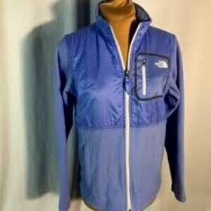 The North Face Girls Glacier Track Fleece Jacket Size L 14-16 - Blue